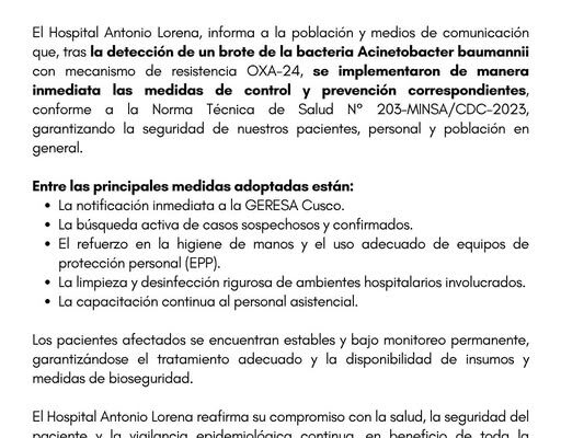 𝗖𝗢𝗠𝗨𝗡𝗜𝗖𝗔𝗗𝗢 𝗦𝗢𝗕𝗥𝗘 𝗔𝗖𝗖𝗜𝗢𝗡𝗘𝗦 𝗬 𝗖𝗢𝗡𝗧𝗥𝗢𝗟 𝗗𝗘𝗟 𝗕𝗥𝗢𝗧𝗘 𝗗𝗘 𝗔𝗖𝗜𝗡𝗘𝗧𝗢𝗕𝗔𝗖𝗧𝗘𝗥 𝗕𝗔𝗨𝗠𝗔𝗡𝗡𝗜𝗜